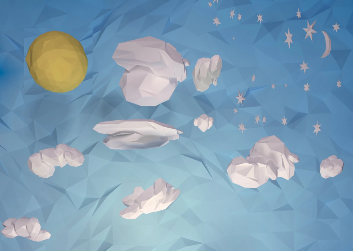 clouds sun moon stars pack 3D Model .c4d .max .obj .3ds .fbx .stl .blend 