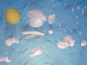 clouds sun moon stars pack 3D Модель