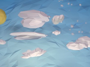 clouds sun moon stars pack 3D-Modell