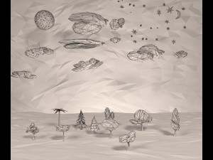 trees clouds sun moon stars pack 3D 모델