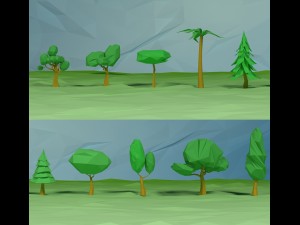 trees clouds sun moon stars pack 3D 모델