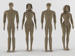 human male and female 3D Модель