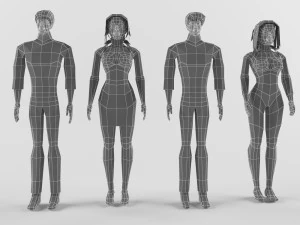 human male and female 3D Model