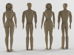 human male and female 3D Model