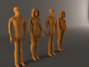 human male and female 3D Model