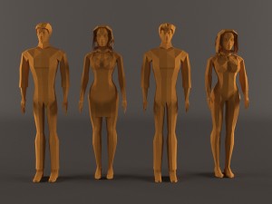 human male and female Modelo 3D
