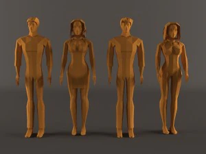 human male and female 3D Model