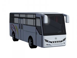 low poly bus set Model 3D