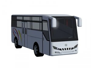 low poly bus set 3D Model