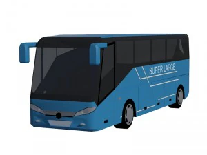 low poly bus set 3D Model
