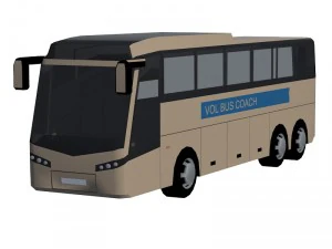 low poly bus set 3D Model
