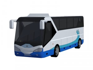 low poly bus set Model 3D