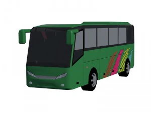 low poly bus set 3D Model