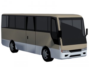 low poly bus set Model 3D
