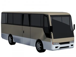low poly bus set 3D Model