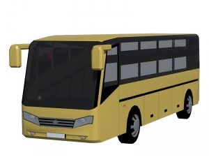 low poly bus set 3D Model