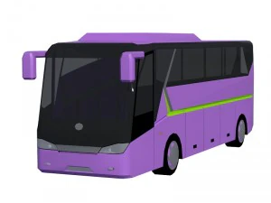 low poly bus set 3D Model