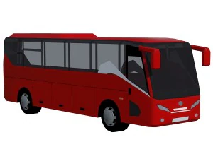 low poly bus set 3D Model
