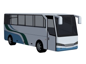 low poly bus set Model 3D