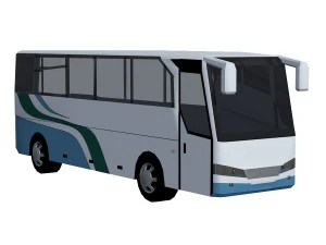 low poly bus set 3D Model