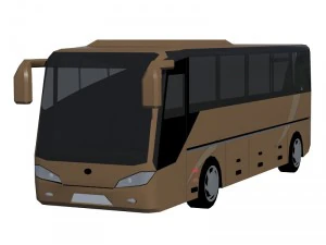low poly bus set 3D Model