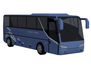 low poly bus set 3D Model