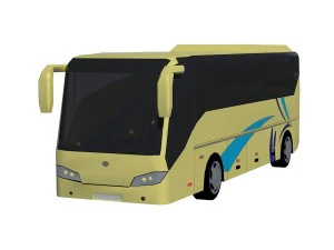 low poly bus set 3D Model