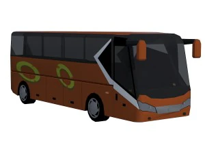 low poly bus set 3D Model