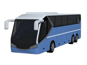 low poly bus set 3D Model
