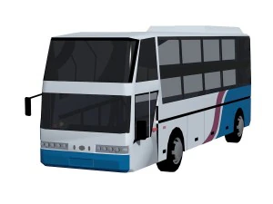 low poly bus set 3D Model