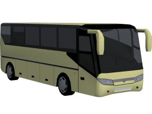 low poly bus set 3D Model