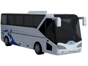low poly bus set 3D Model