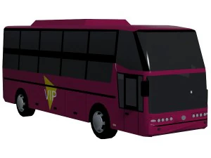 low poly bus set 3D Model