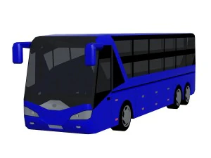 low poly bus set 3D Model
