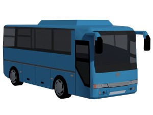 low poly bus set Model 3D