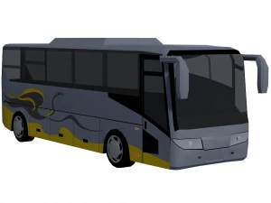 low poly bus set 3D Model