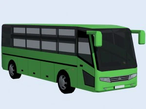 low poly bus set 3D Model