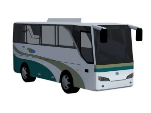 low poly bus set 3D Model