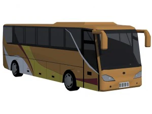 low poly bus set 3D Model
