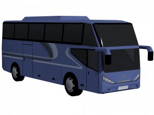 low poly bus set Model 3D