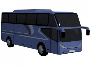 low poly bus set 3D Model