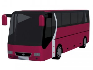 low poly bus set Model 3D