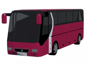 low poly bus set 3D Model