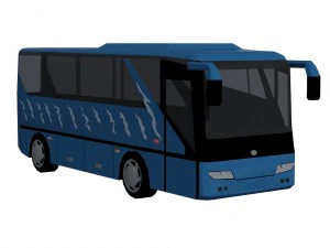 low poly bus set 3D Model