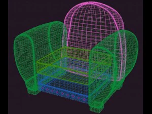 rochebobois imzalı deri sandalye panama 3D Model