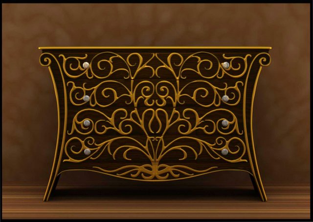 commode 3D Модель .c4d .max .obj .3ds .fbx .stl .blend 