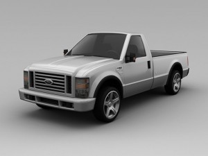 ford f250 2008 2 door pickup 3D-Modell