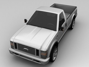 ford f250 2008 2 door pickup Model 3D