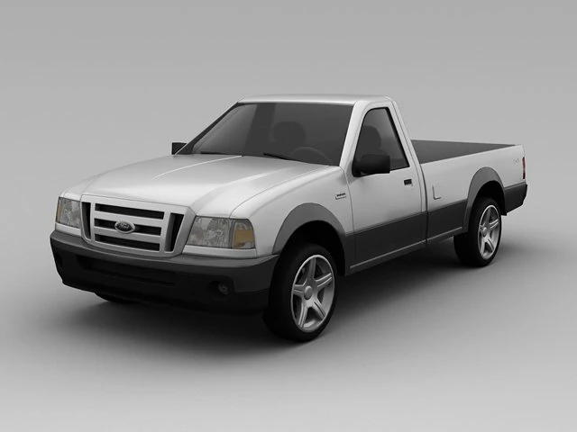 ford ranger  2 door pickup 2008 3D Model .c4d .max .obj .3ds .fbx .stl .blend 
