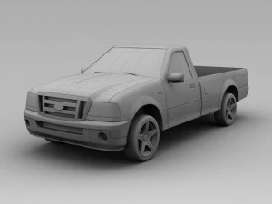 ford ranger  2 door pickup 2008 3D Model